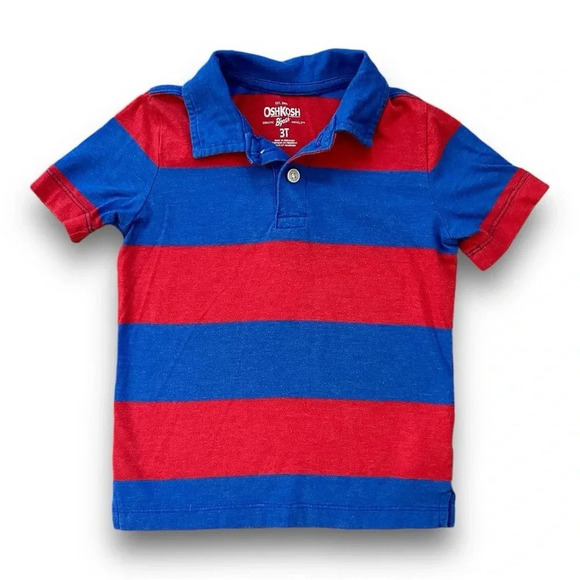 OshKosh B’gosh | Wide Striped Polo Shirt (3T) ♥️💙 - Picture 1 of 3